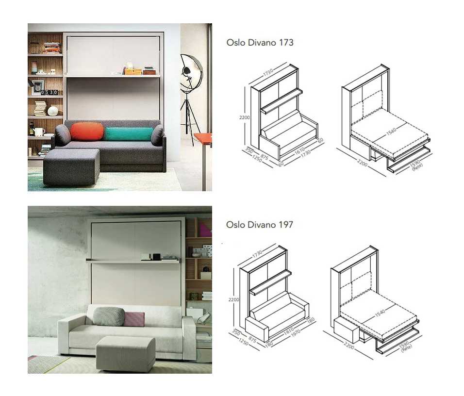 Oslo 173 and 197 sofa wall bed - Image 9